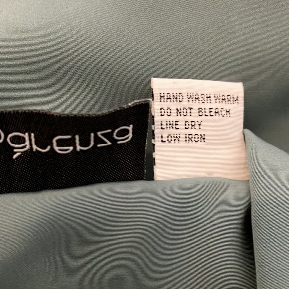 Vintage Blouse apparenza Gay blue Polyester Embroidered Paisley - Picture 10 of 10